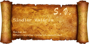 Sindler Valéria névjegykártya